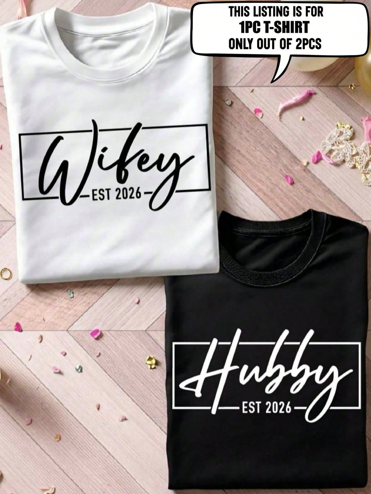 1PC Wifey And Hubby T-Shirt