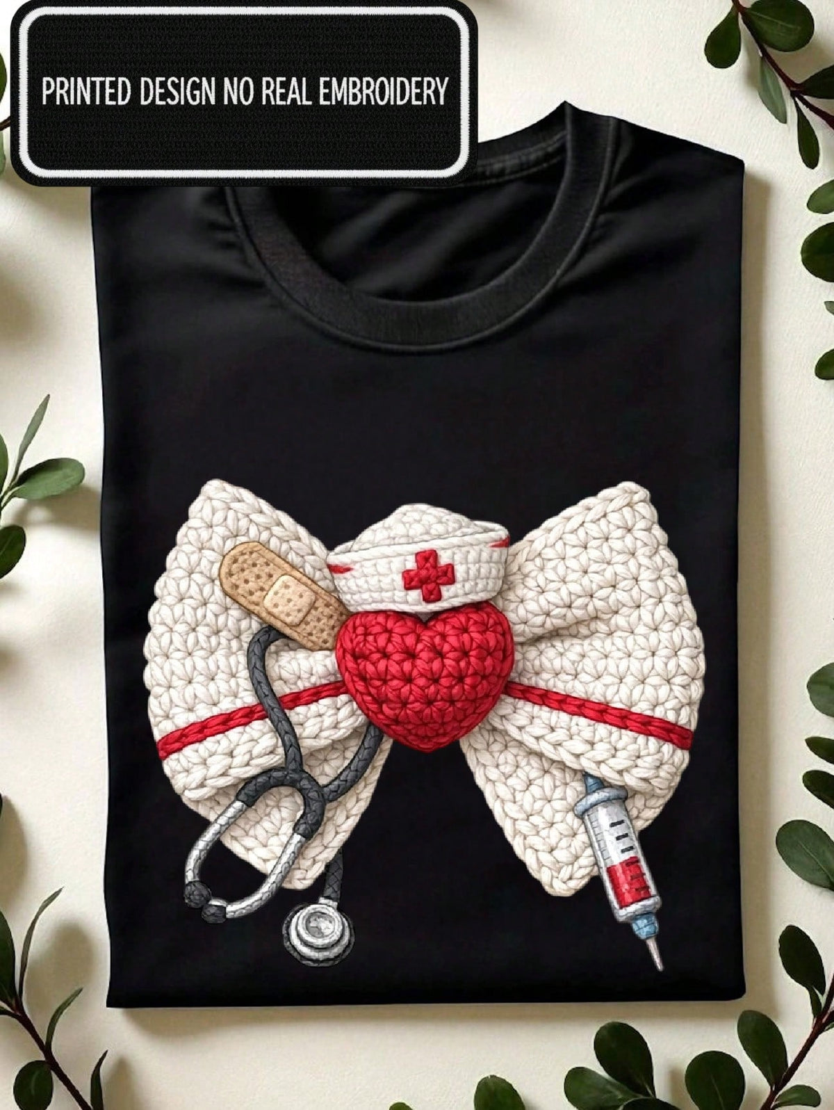 Nurse Stethoscope Coquette 3D UV Patch T-Shirt