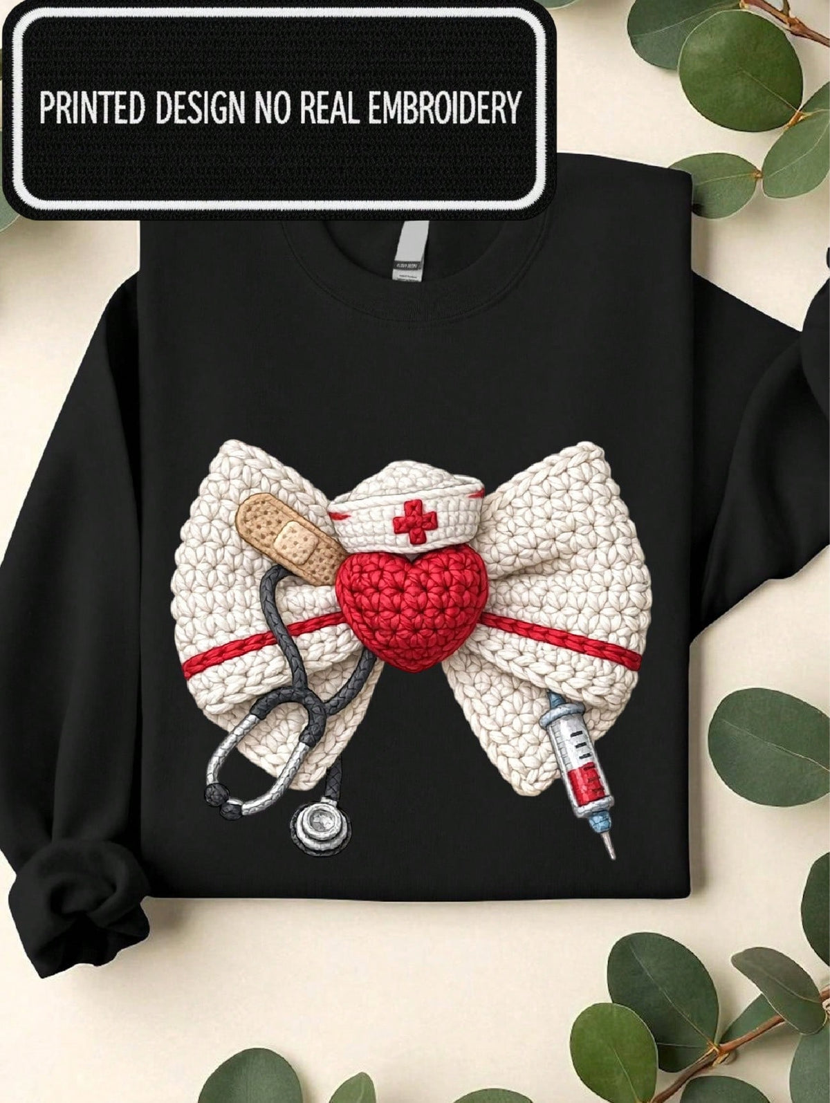 Nurse Stethoscope Coquette 3D UV Patch Sweatshirt