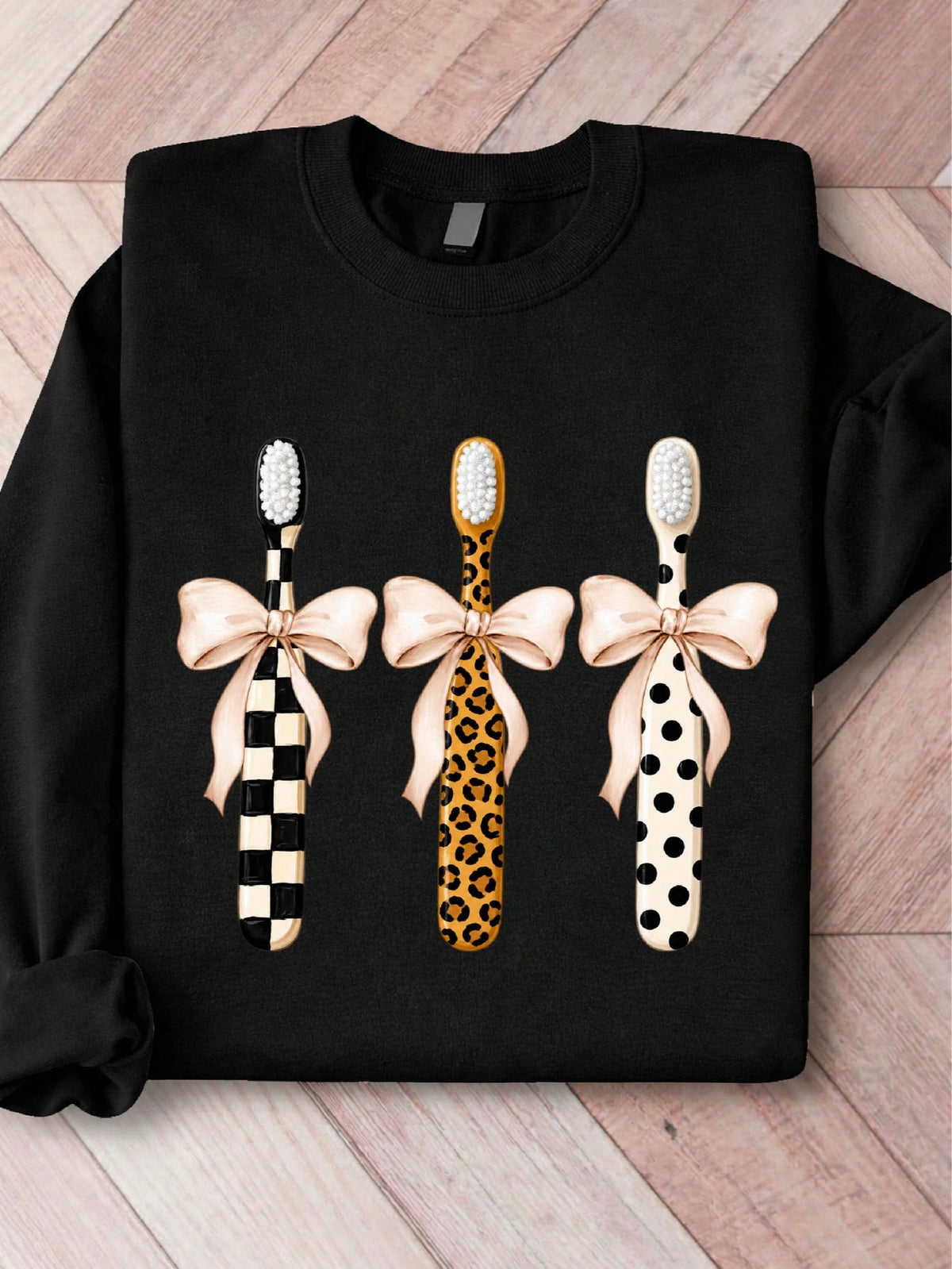 Leopard Toothbrush Dental Sweatshirt