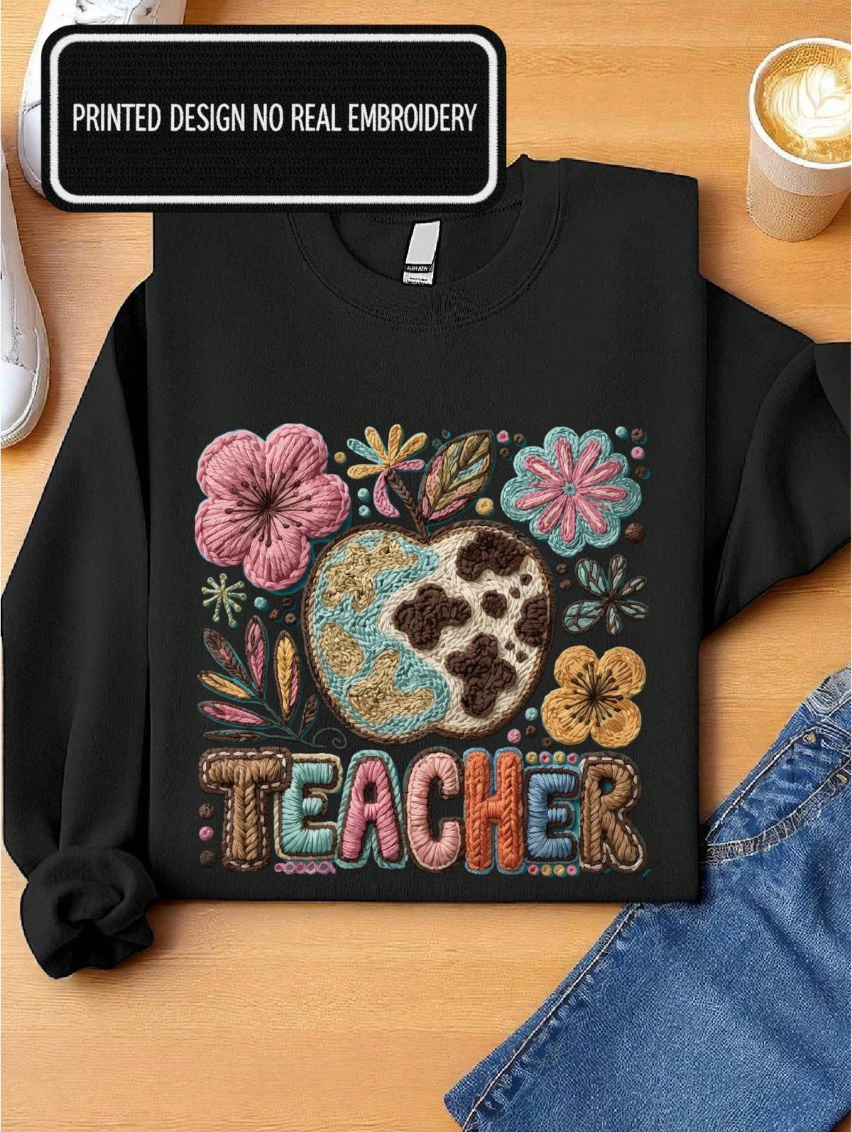 Teacher Faux Yarn Sweatshirt