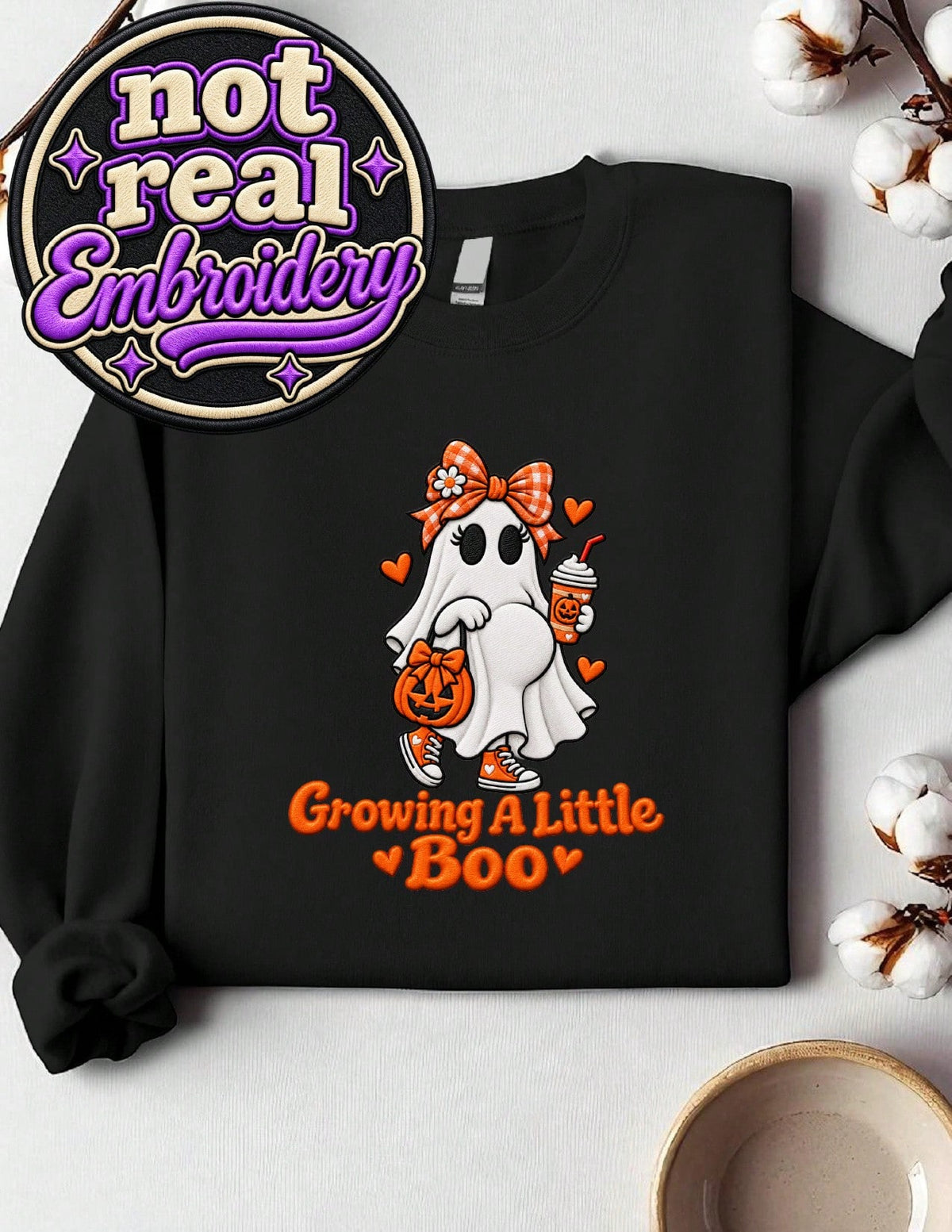 Halloween Pregnancy Ghost (DTF Graphic Print) Sweatshirt