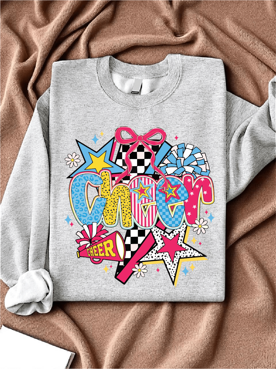 Colorful Checker Bow Sweatshirt