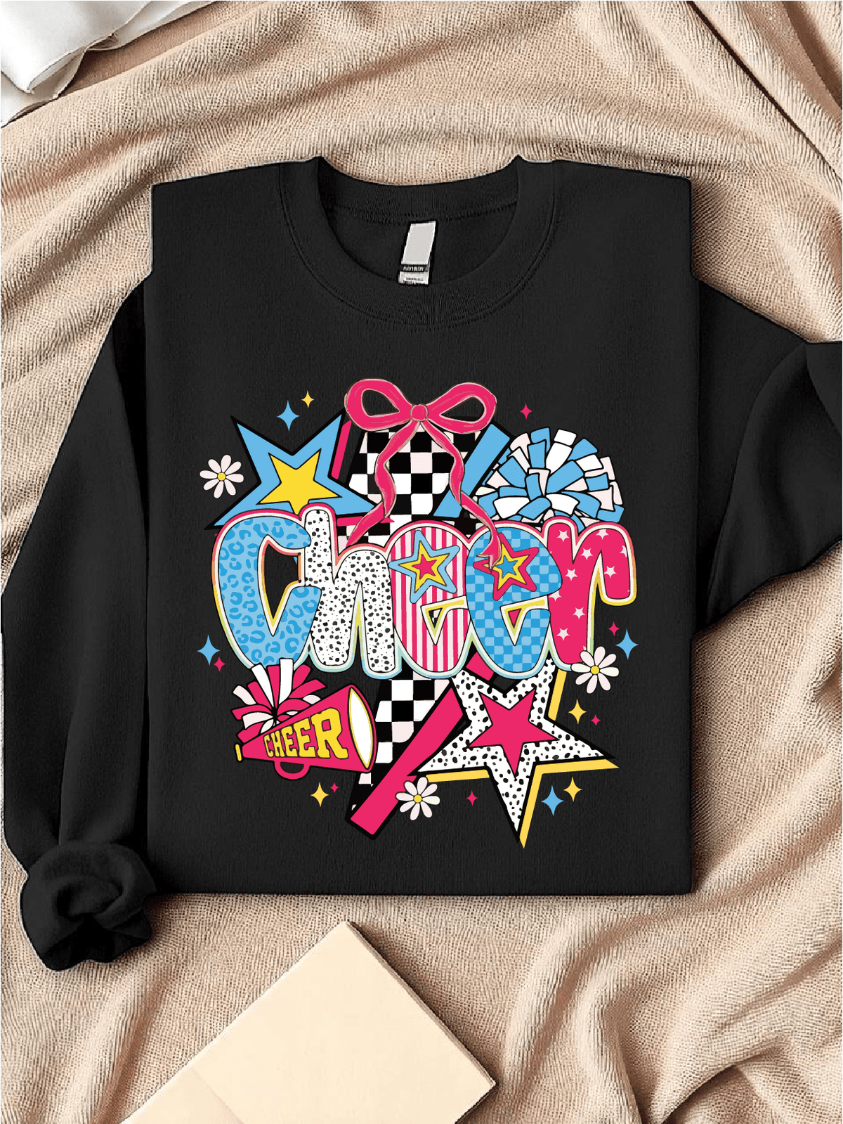 Colorful Checker Bow Sweatshirt