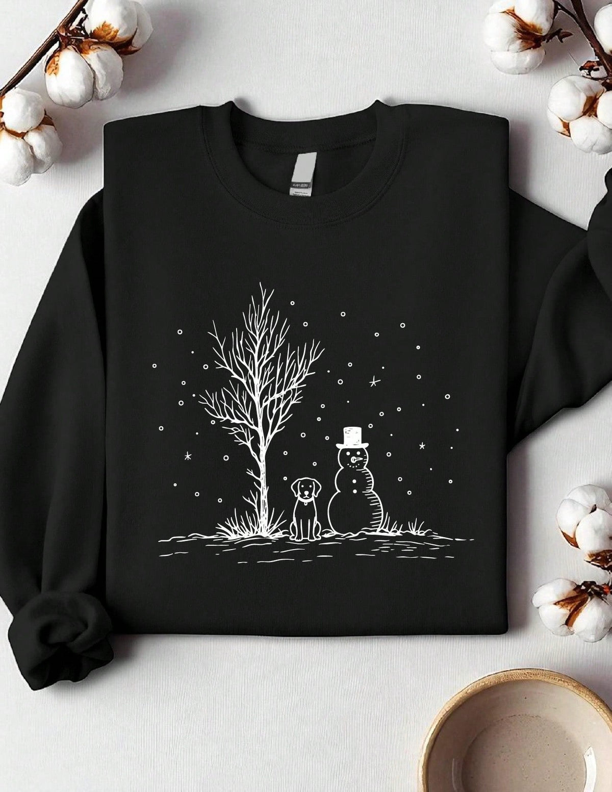Snowman And Dog Christmas Sweatshirt
