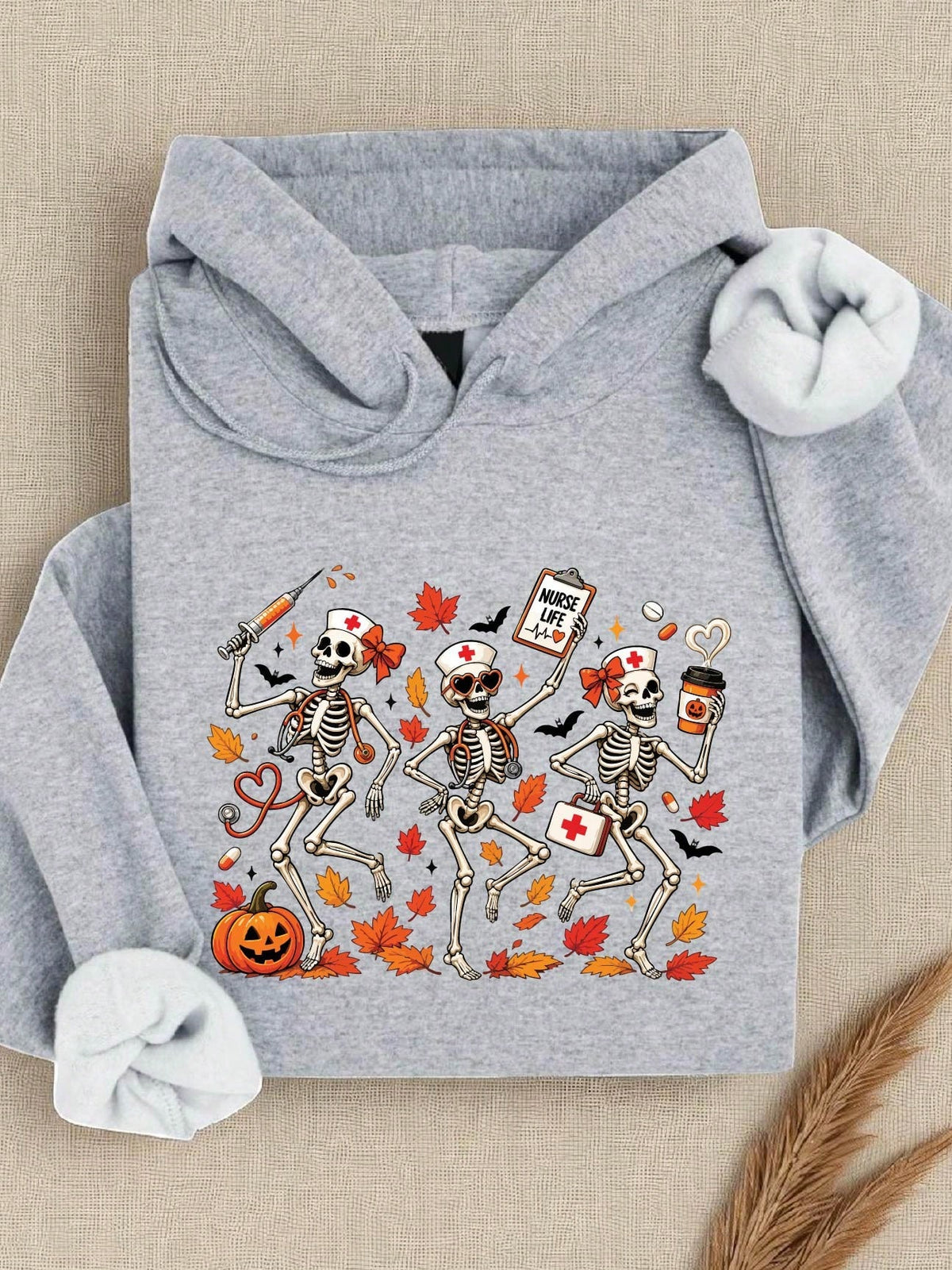 Spooky Nurse Skeleton Hoodie