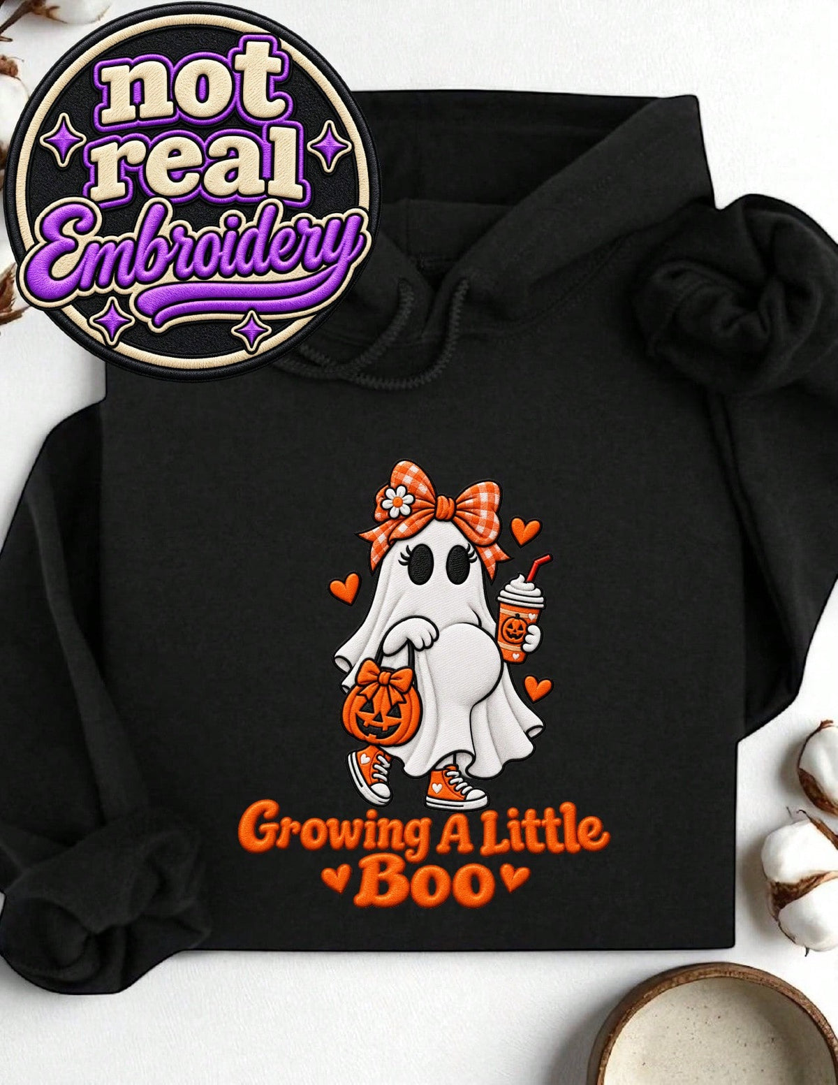 Halloween Pregnancy Ghost (DTF Graphic Print) Hoodie
