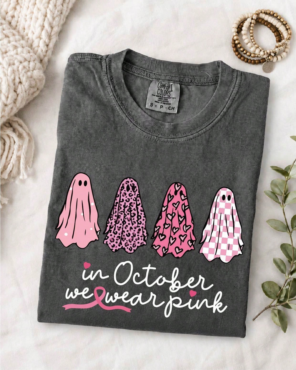 Breast Cancer Awareness Ghost T-Shirt