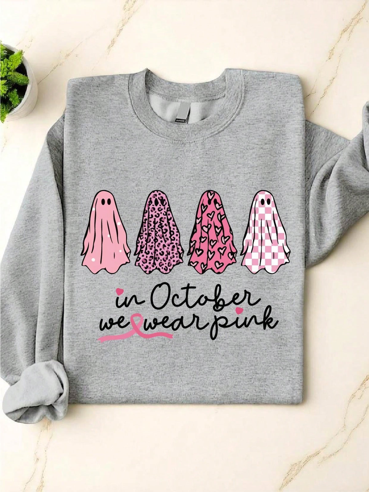 Breast Cancer Awareness Ghost Sweatshirt