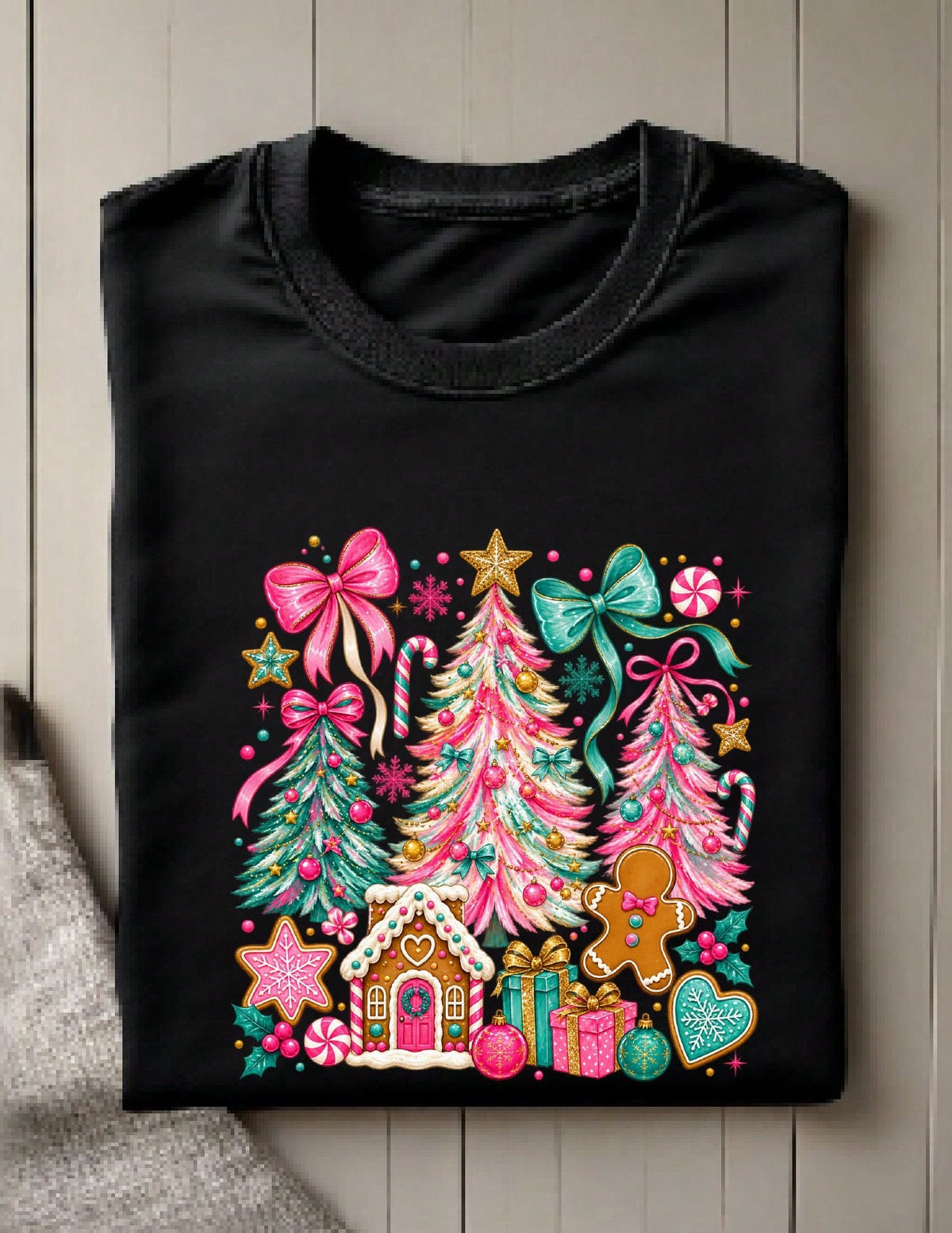 Preppy Pink Christmas T-Shirt