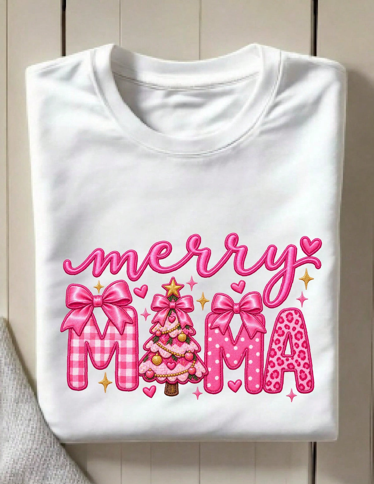 Pink Christmas Mom T-Shirt
