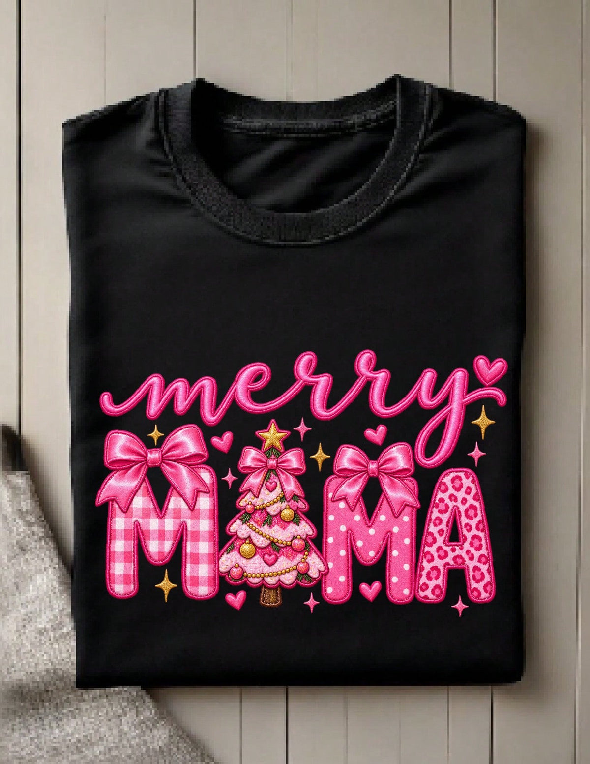 Pink Christmas Mom T-Shirt