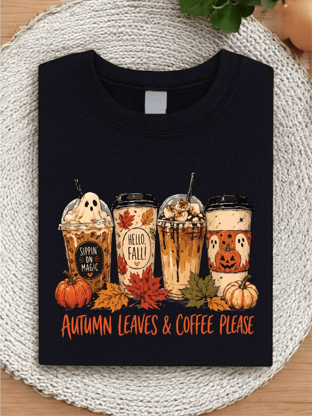 Autumn Leaves & Coffee Please T-Shirt
