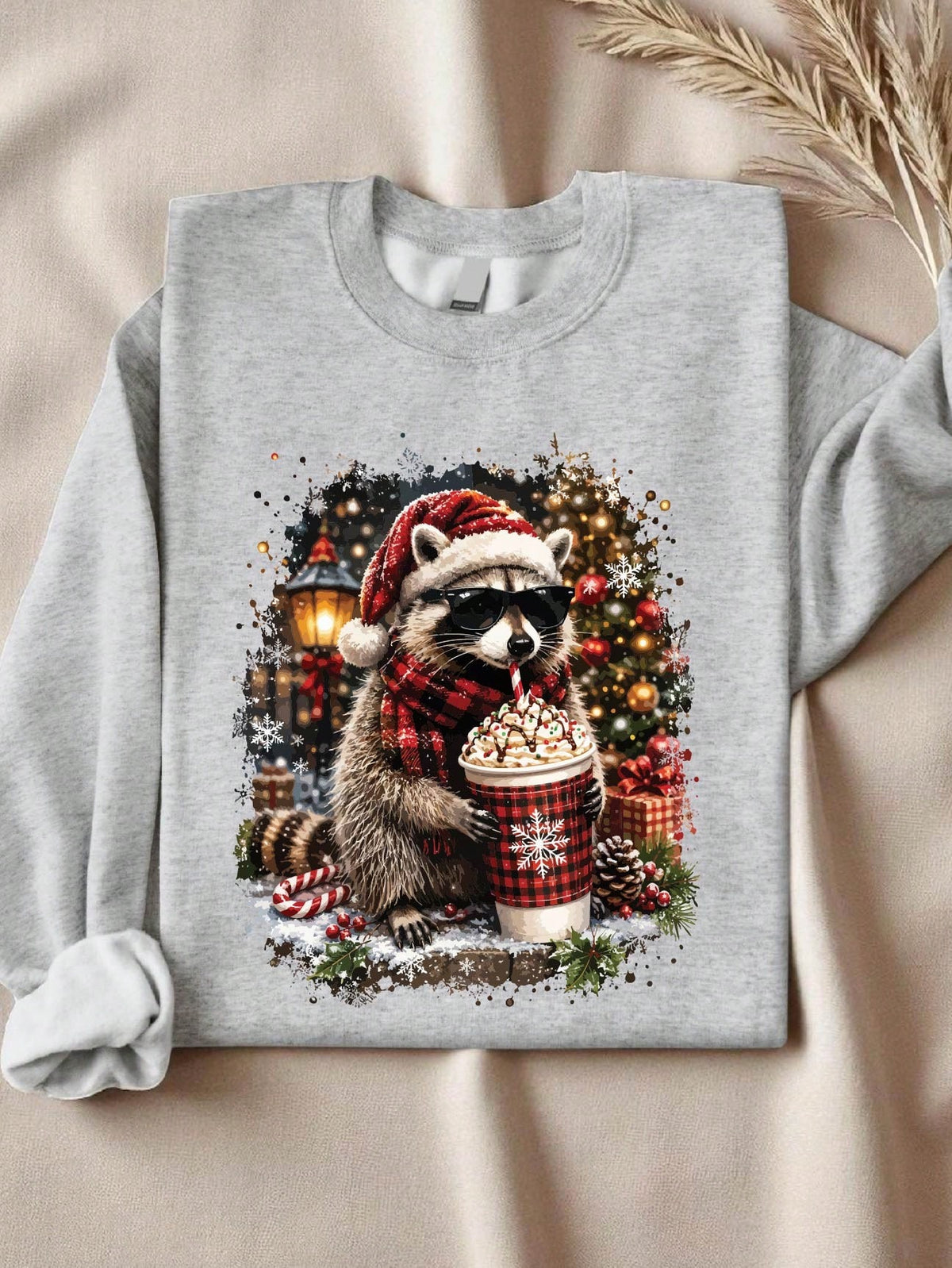 Christmas Raccoon Coffee Sweatshirt