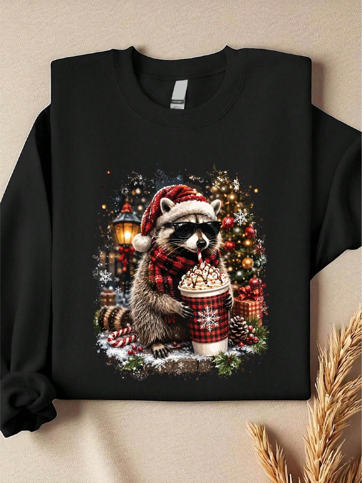 Christmas Raccoon Coffee Sweatshirt