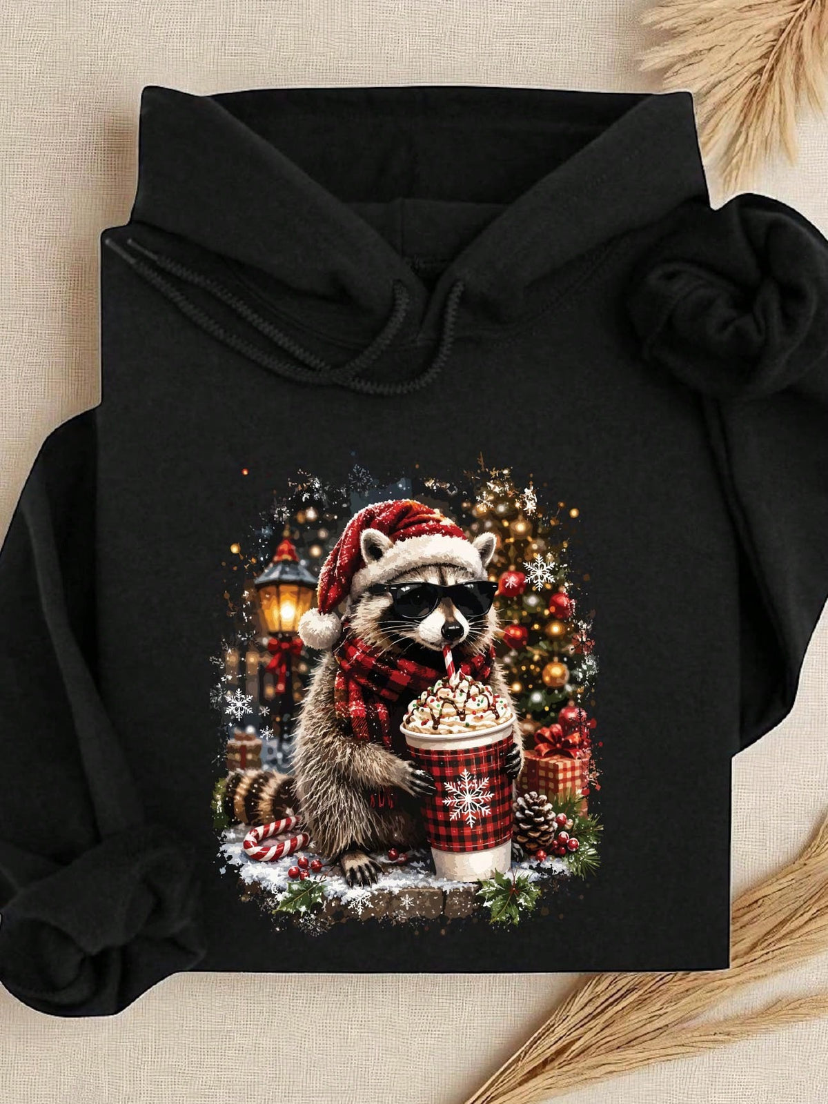Christmas Raccoon Coffee Hoodie