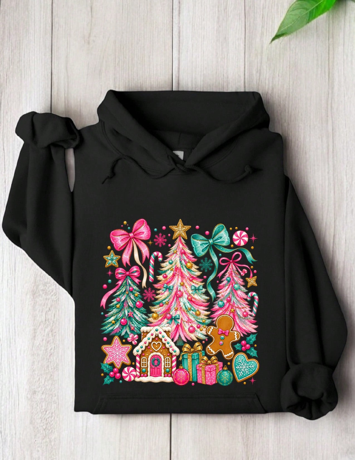 Preppy Pink Christmas Hoodie