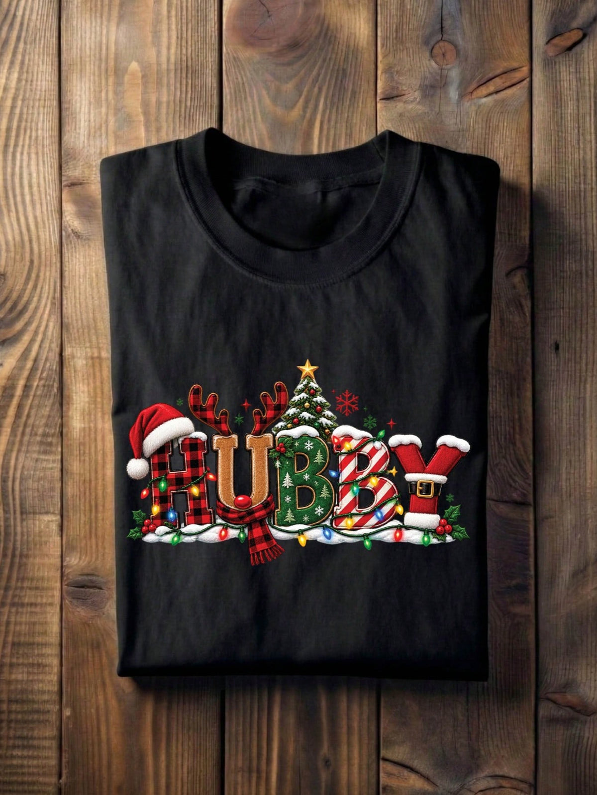 1 PC Wifey Hubby Christmas T-Shirt