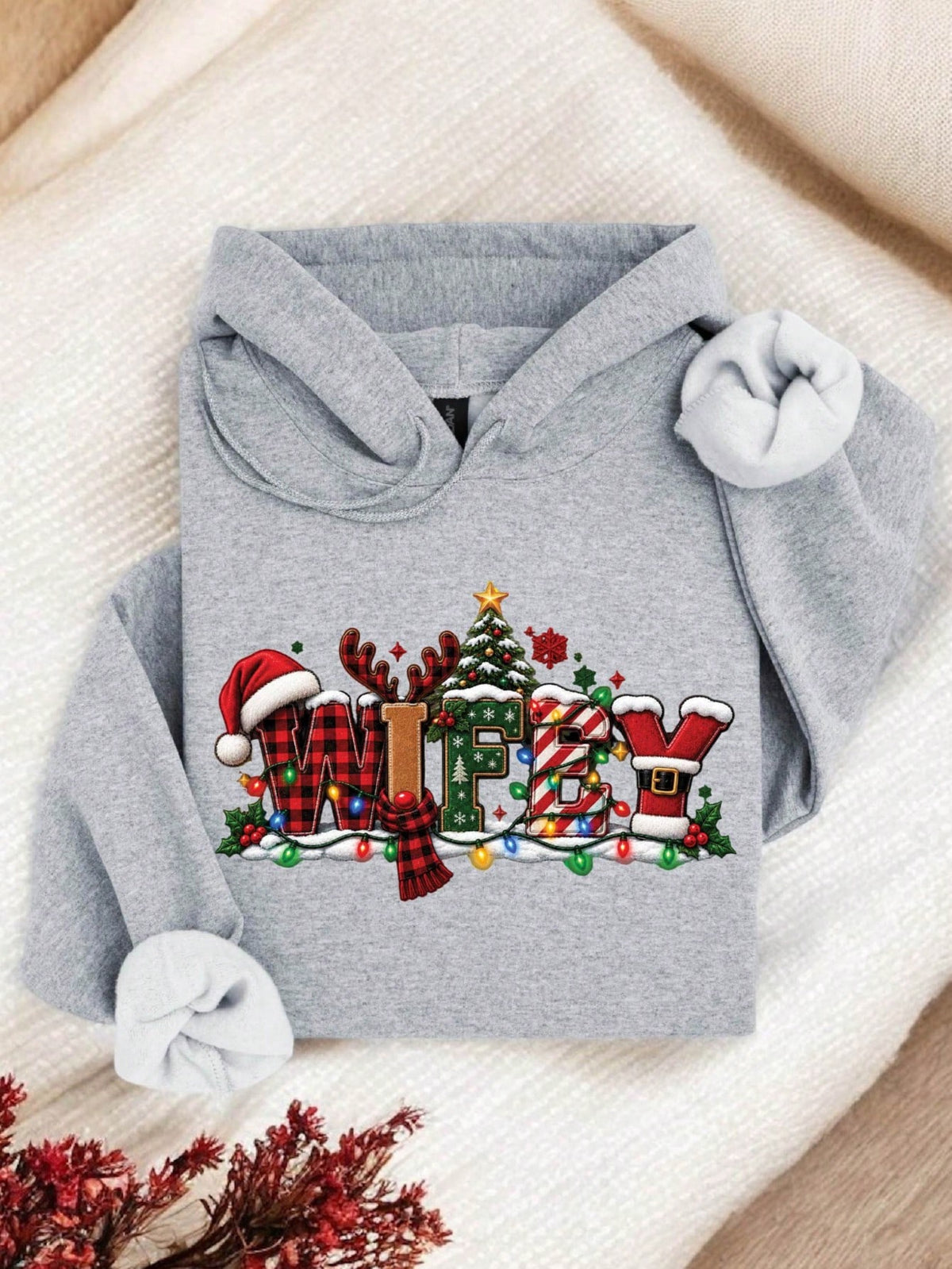 1 PC Wifey Hubby Christmas Hoodie