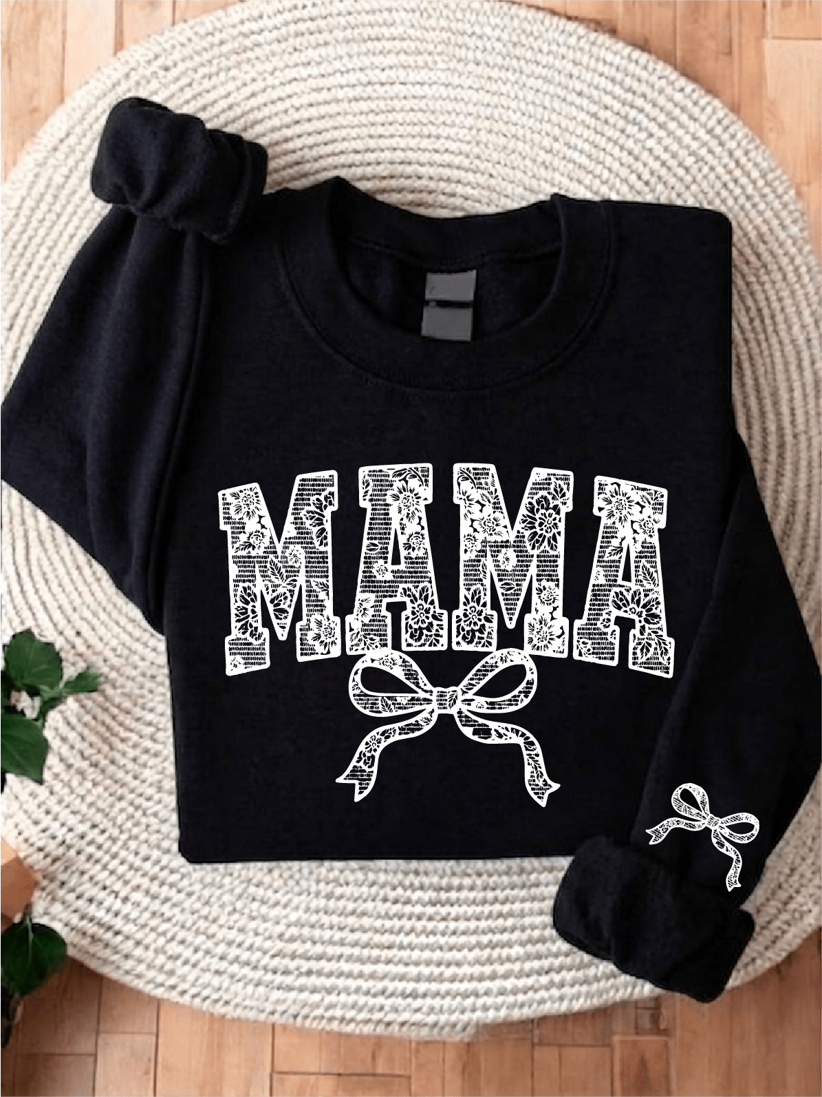 Coquette Mama Sleeve Printed Sweatshirt