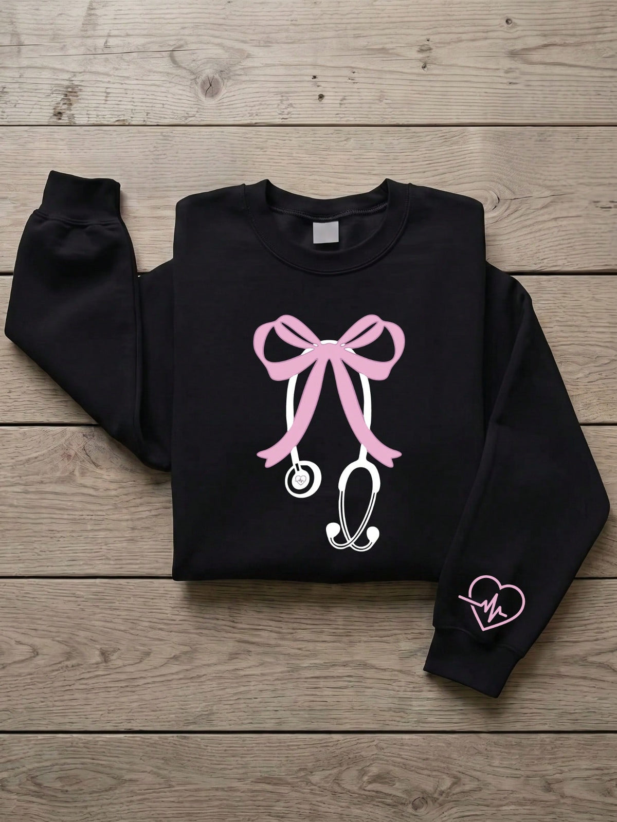 Pink Stethoscope Breast Cancer Awareness Nurse Unisex Sweatshirt