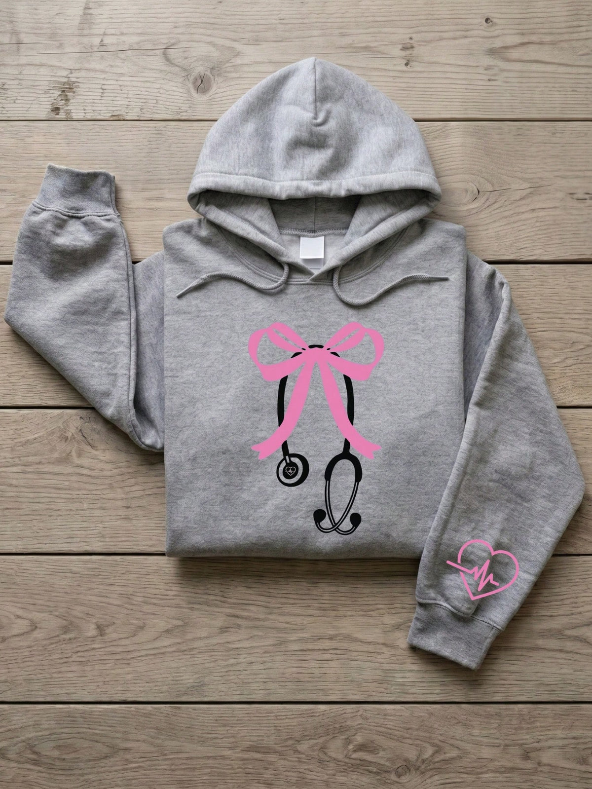 Pink Stethoscope Breast Cancer Awareness Nurse Unisex Hoodie
