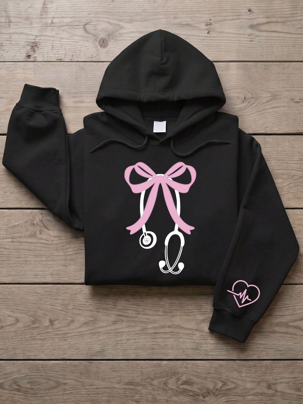 Pink Stethoscope Breast Cancer Awareness Nurse Unisex Hoodie