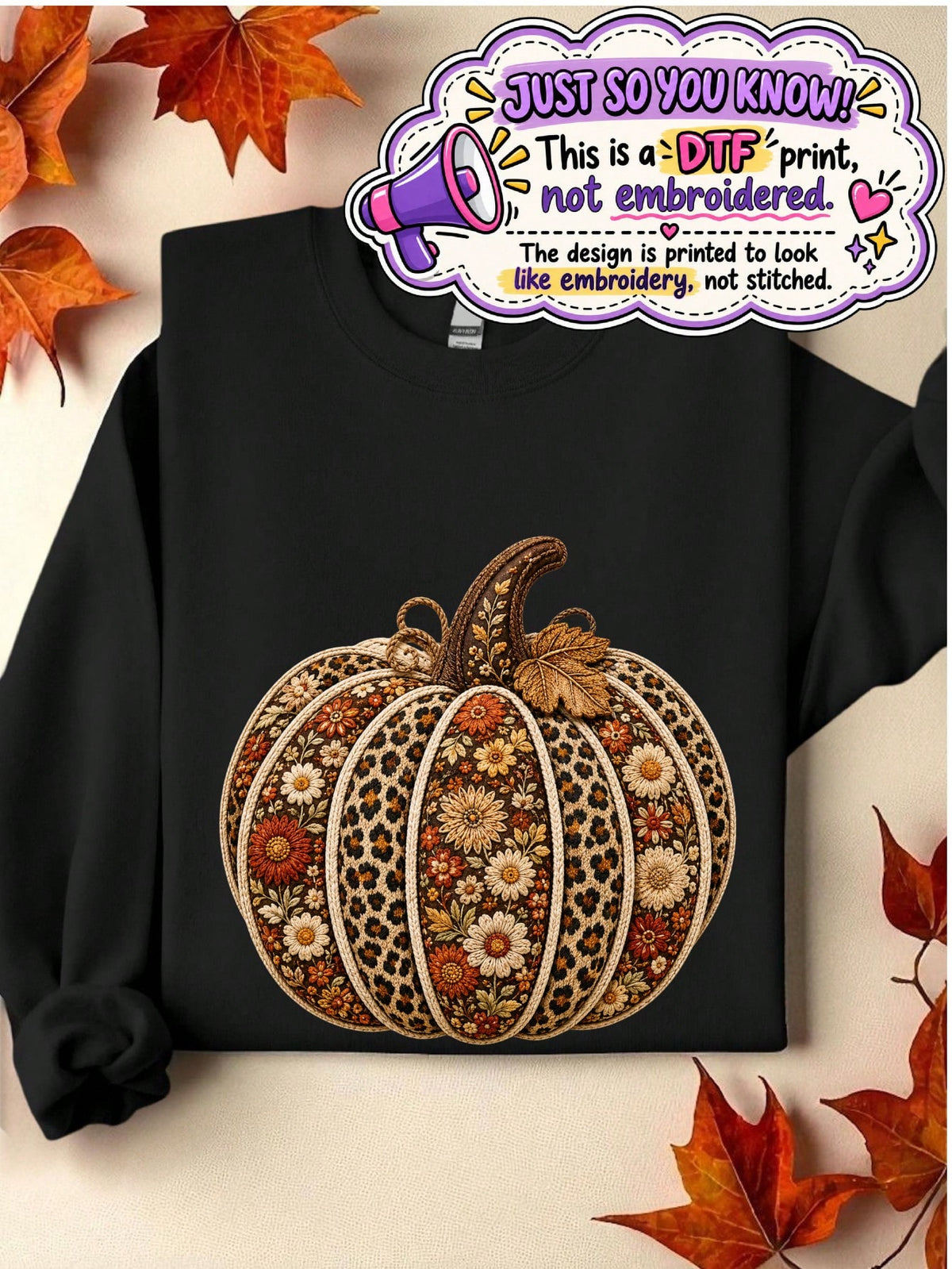 Floral Fall Pumpkin Sweatshirt