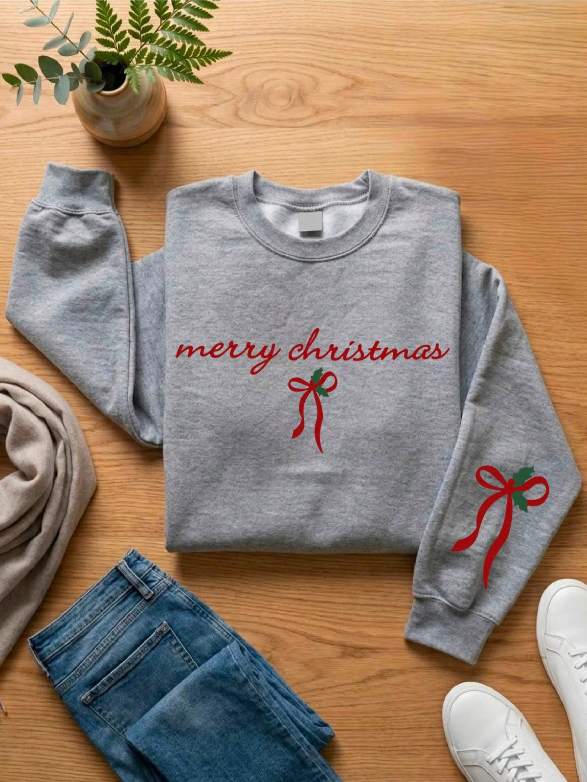 Merry Christmas Bow Sweatshirt