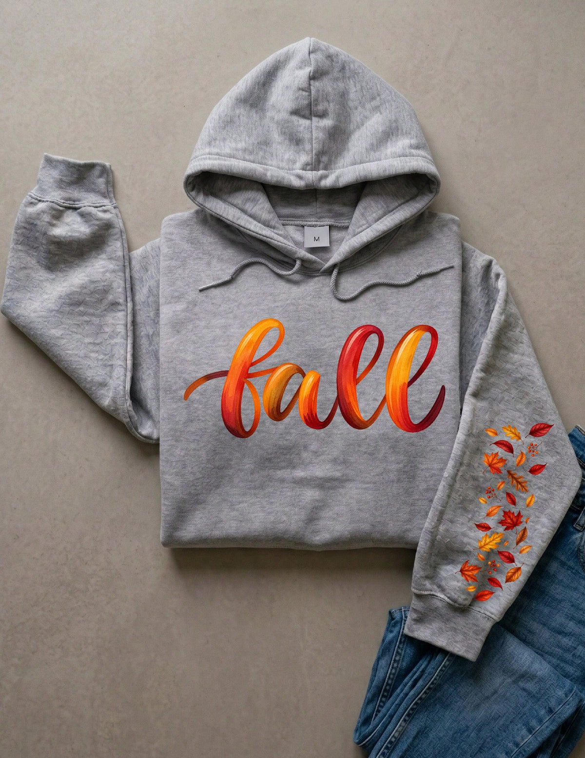 Fall Sleeve Print Hoodie