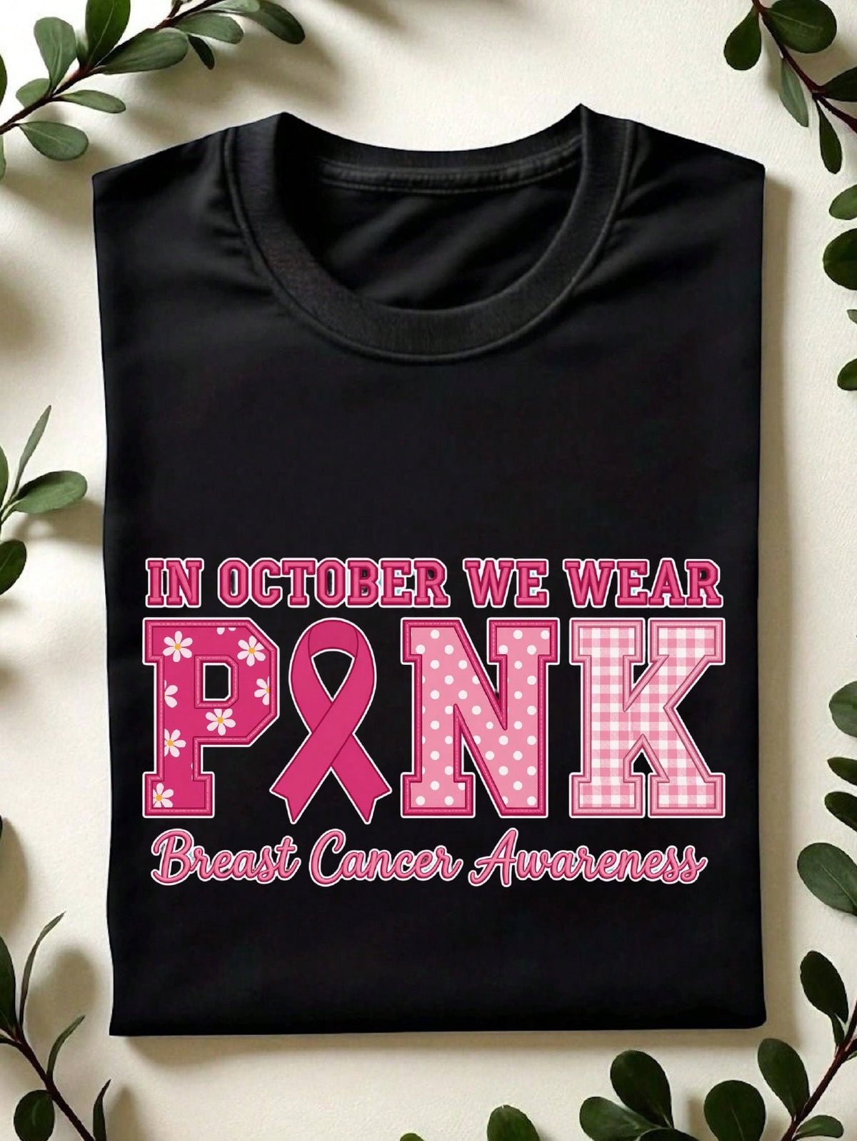 In October We Wear Pink (DTF Graphic Print) T-Shirt