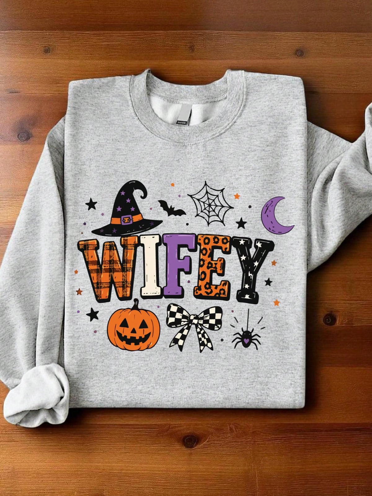 1 PC Wifey Hubby Halloween Sweatshirt