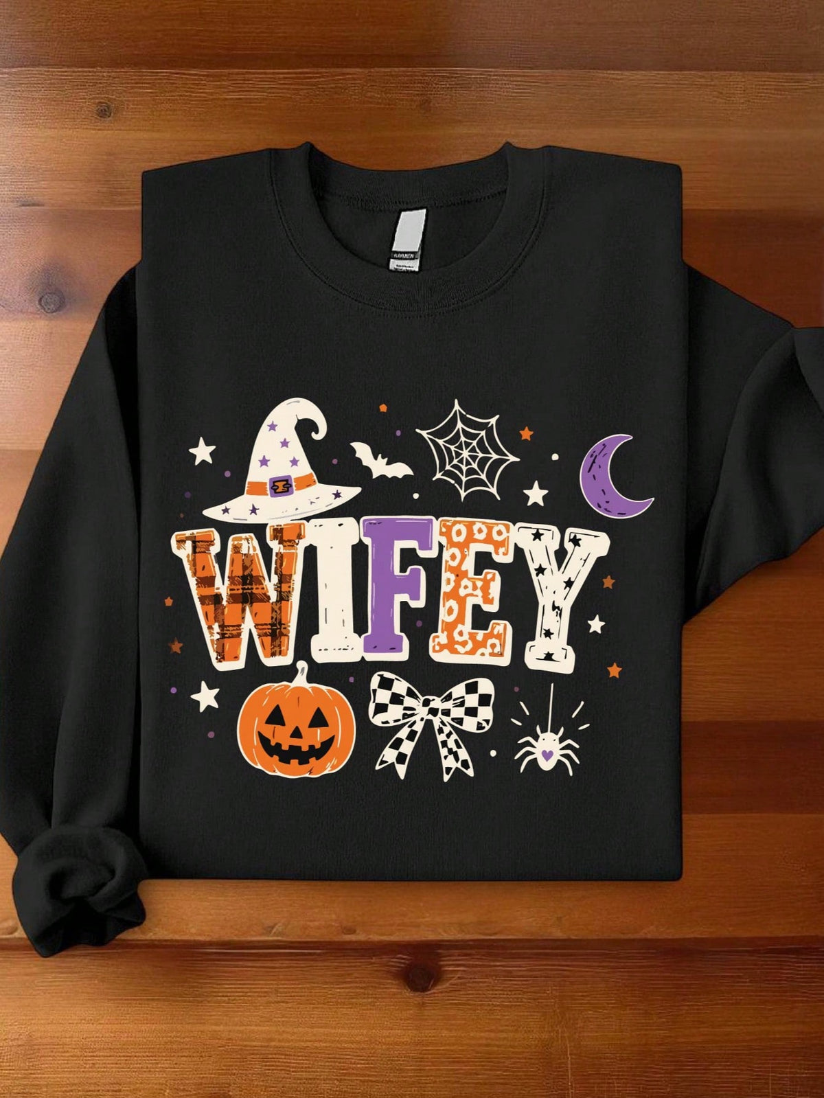 1 PC Wifey Hubby Halloween Sweatshirt