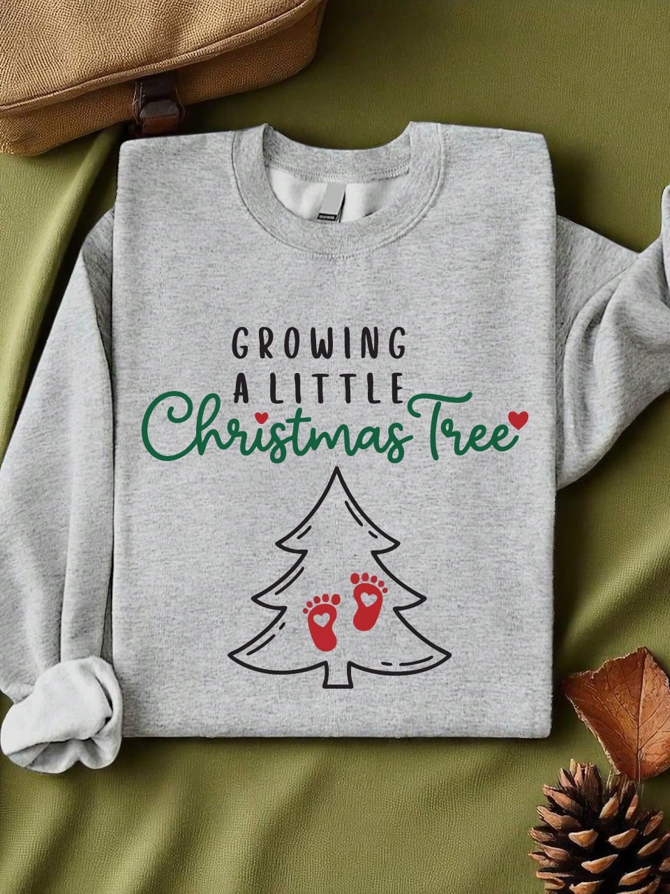 Growing A Little Christmas Tree Maternity Sweatshirt