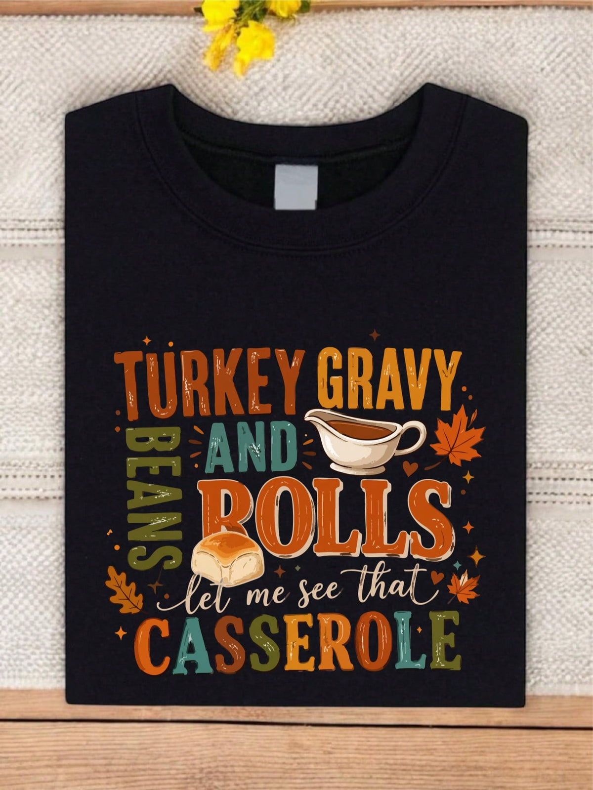 Funny Thankful Turkey Beans Rolls T-Shirt
