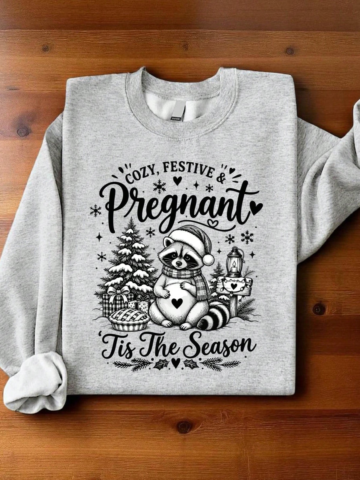 Cozy Festive And Pregnant Christmas Sweatshirt