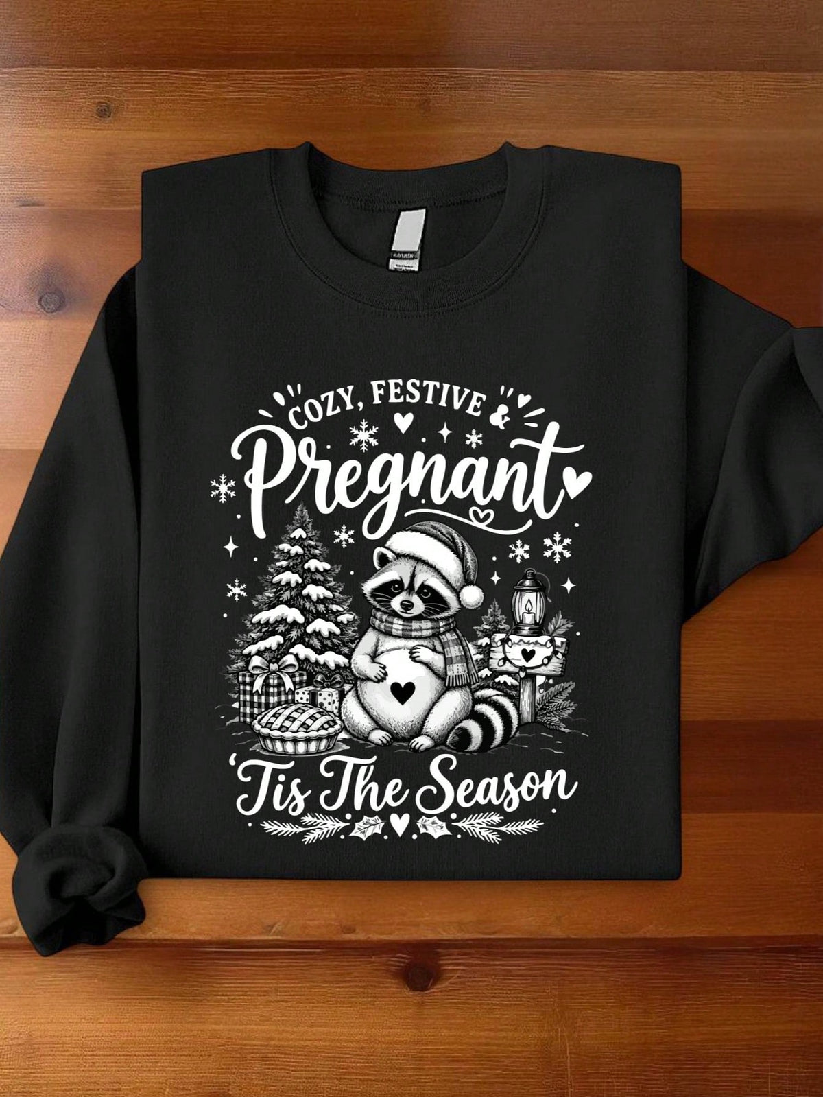 Cozy Festive And Pregnant Christmas Sweatshirt