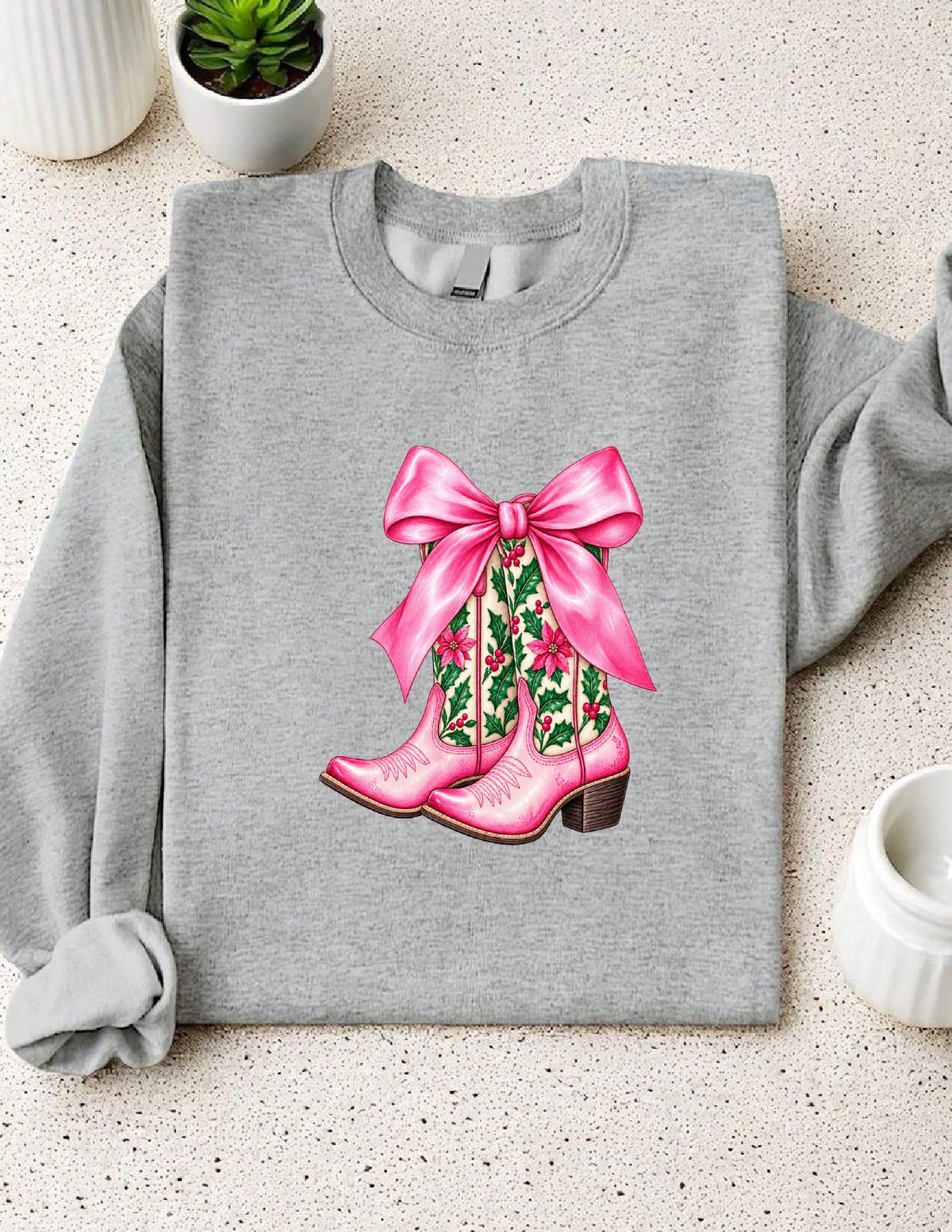 Western Christmas Boots Sweatshirt