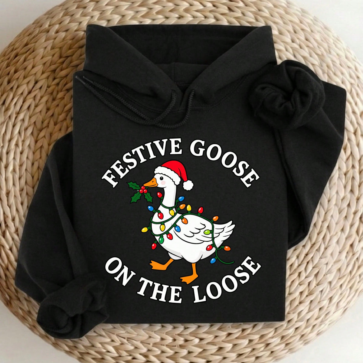 Festive Goose On The Loose Hoodie