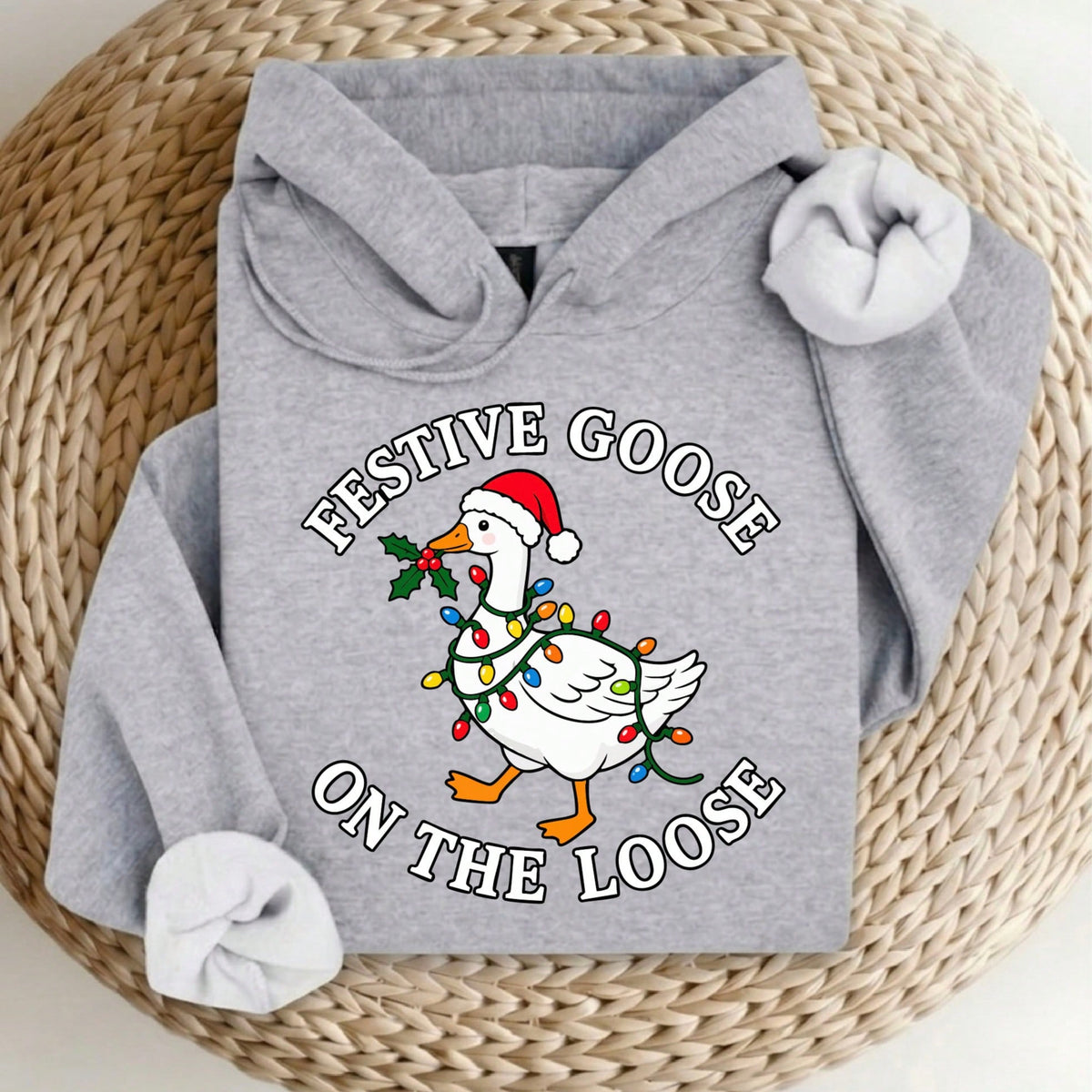 Festive Goose On The Loose Hoodie