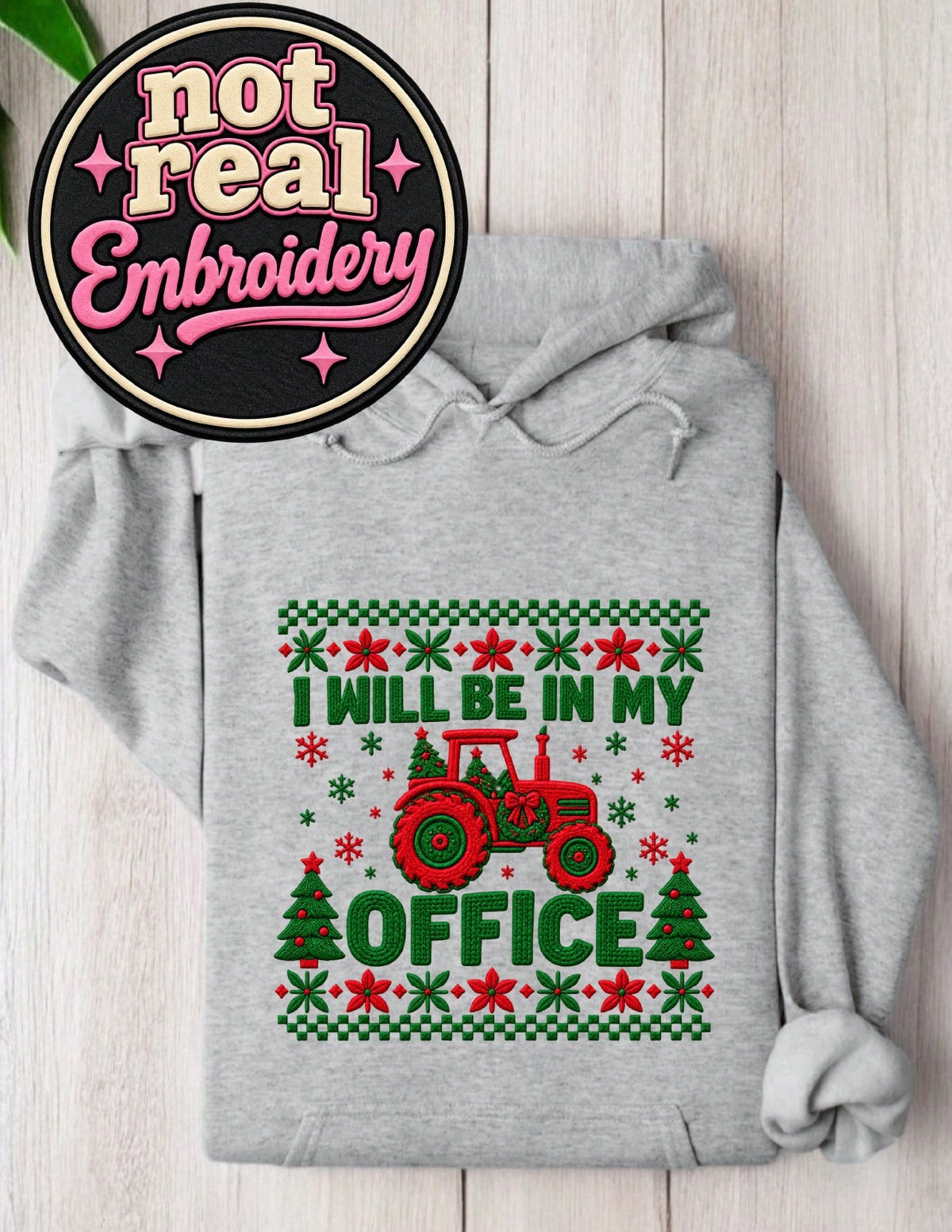 Christmas Tractor (DTF Graphic Print) Hoodie