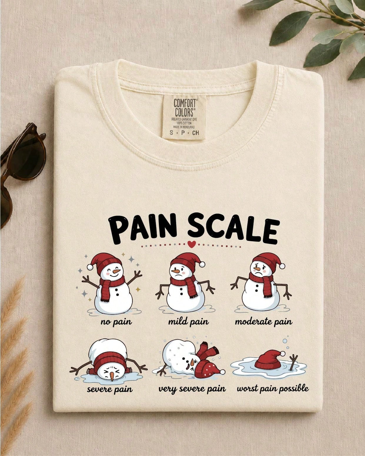 Nurse Pain Scale Snowman T-Shirt