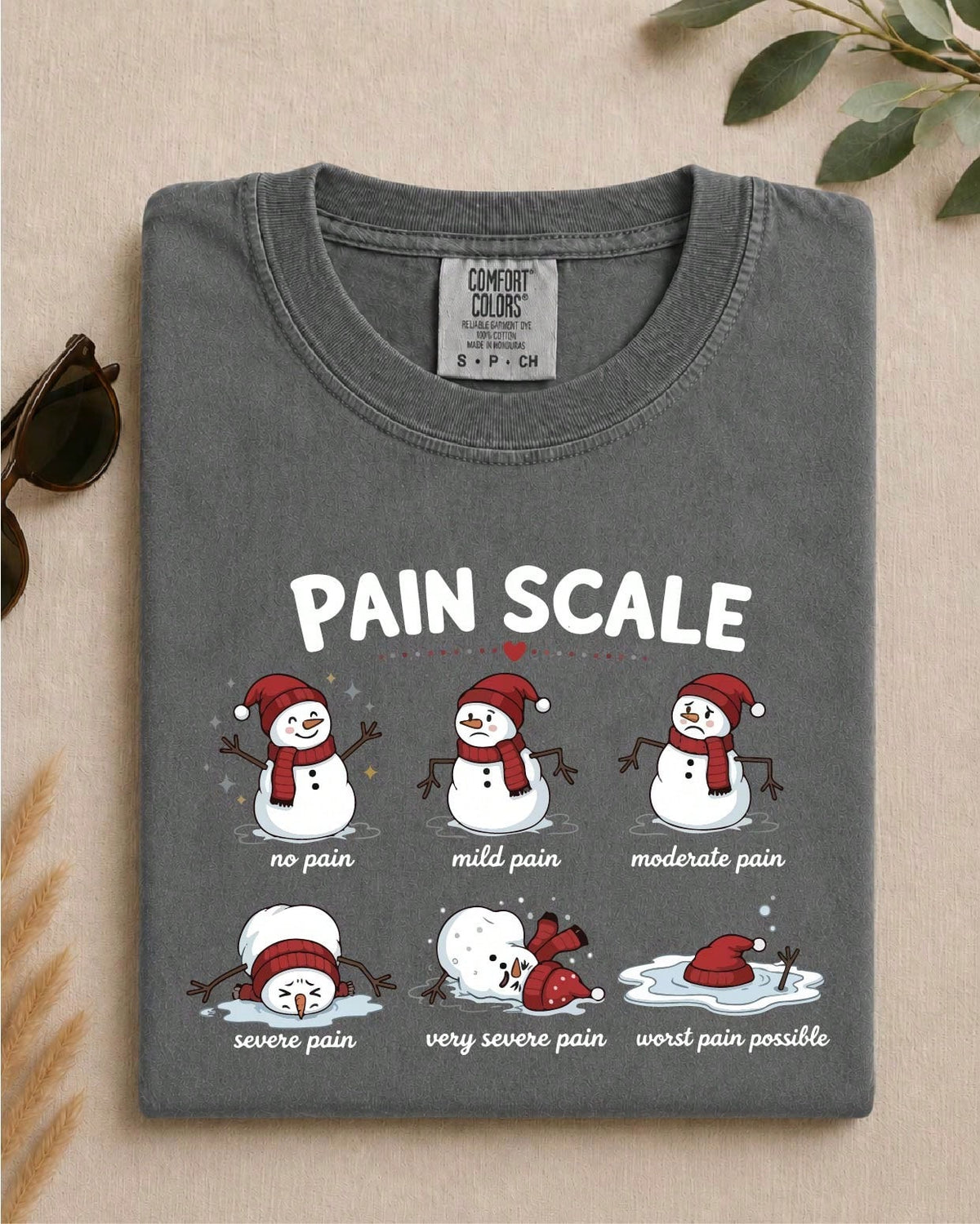 Nurse Pain Scale Snowman T-Shirt