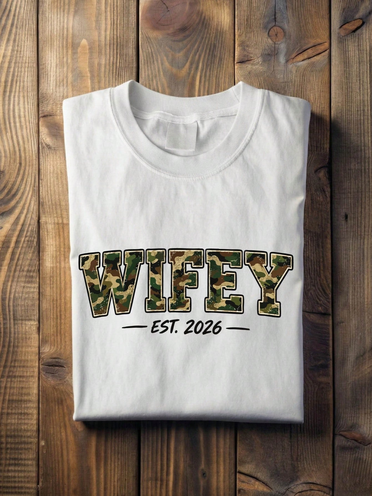 1 PC Wifey Hubby Est 2026 T-Shirt