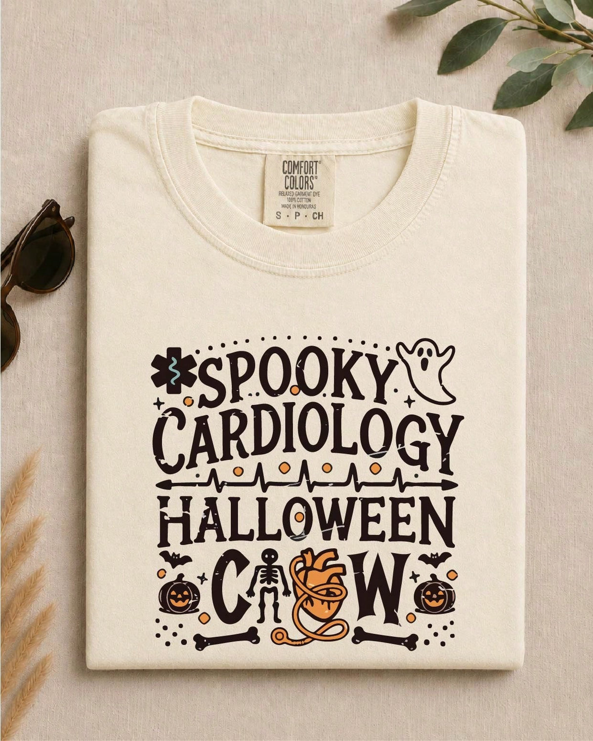 Spooky Cardiology Halloween Crew T-Shirt