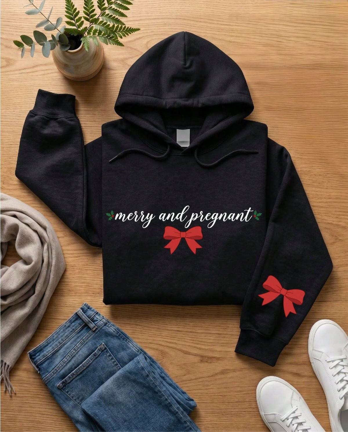 Merry And Pregnant Hoodie