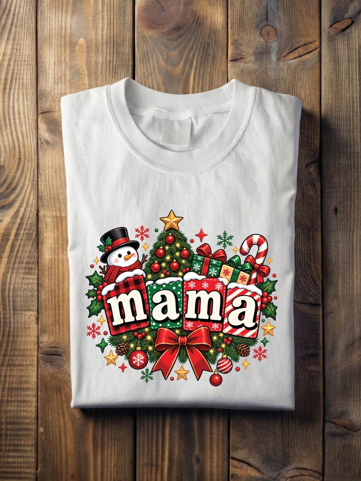 1 PC Mama Dada Christmas T-Shirt