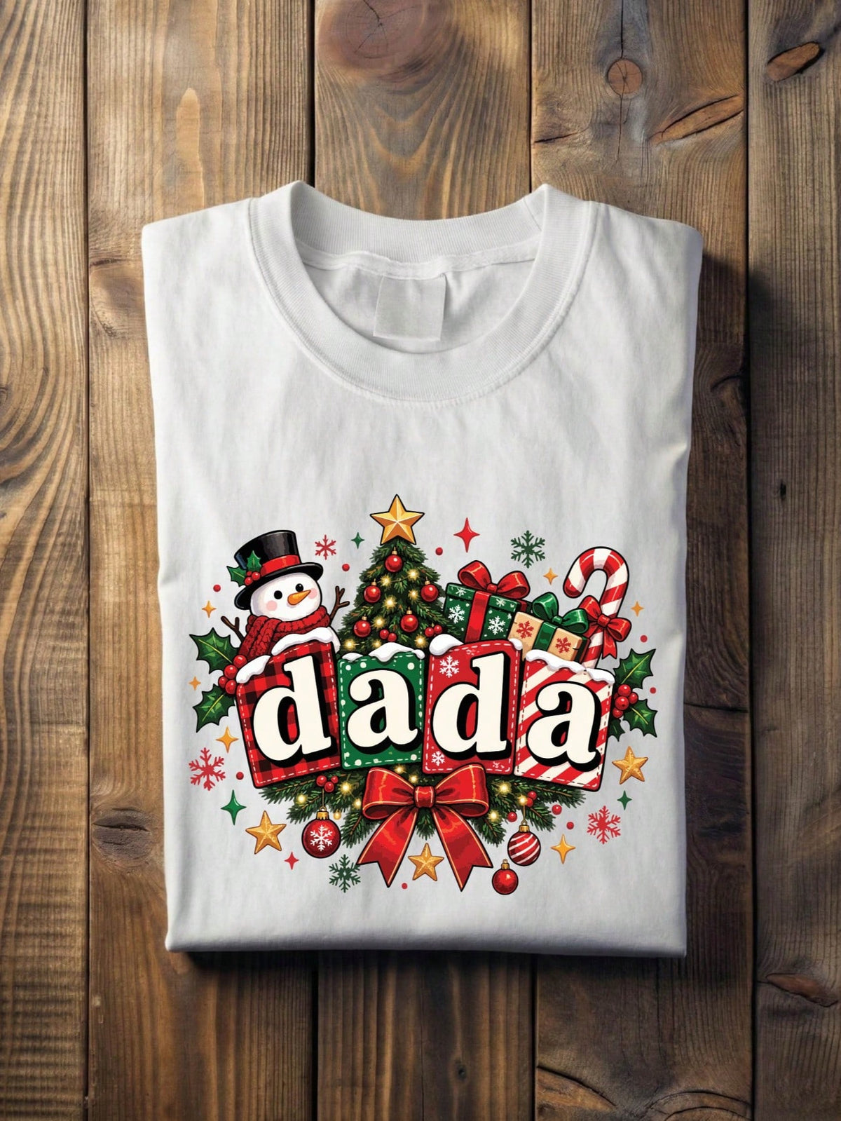 1 PC Mama Dada Christmas T-Shirt