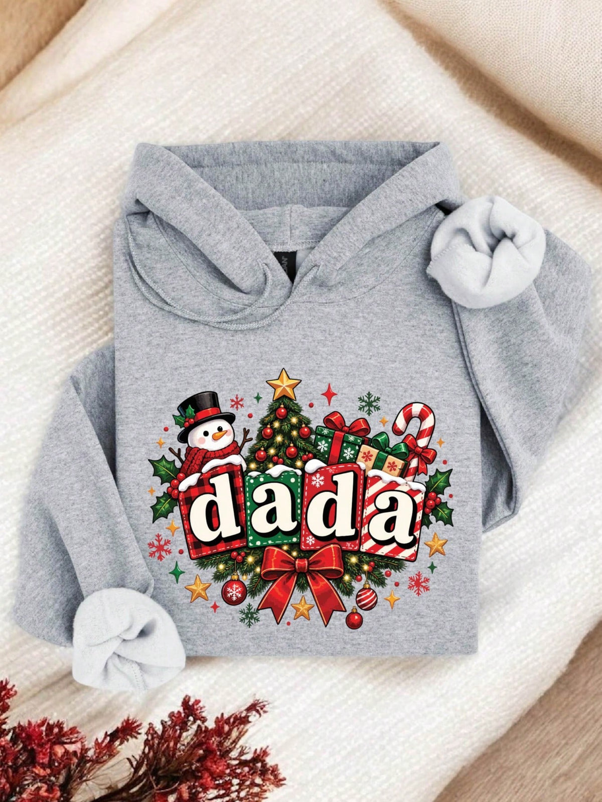 1 PC Mama Dada Christmas Hoodie