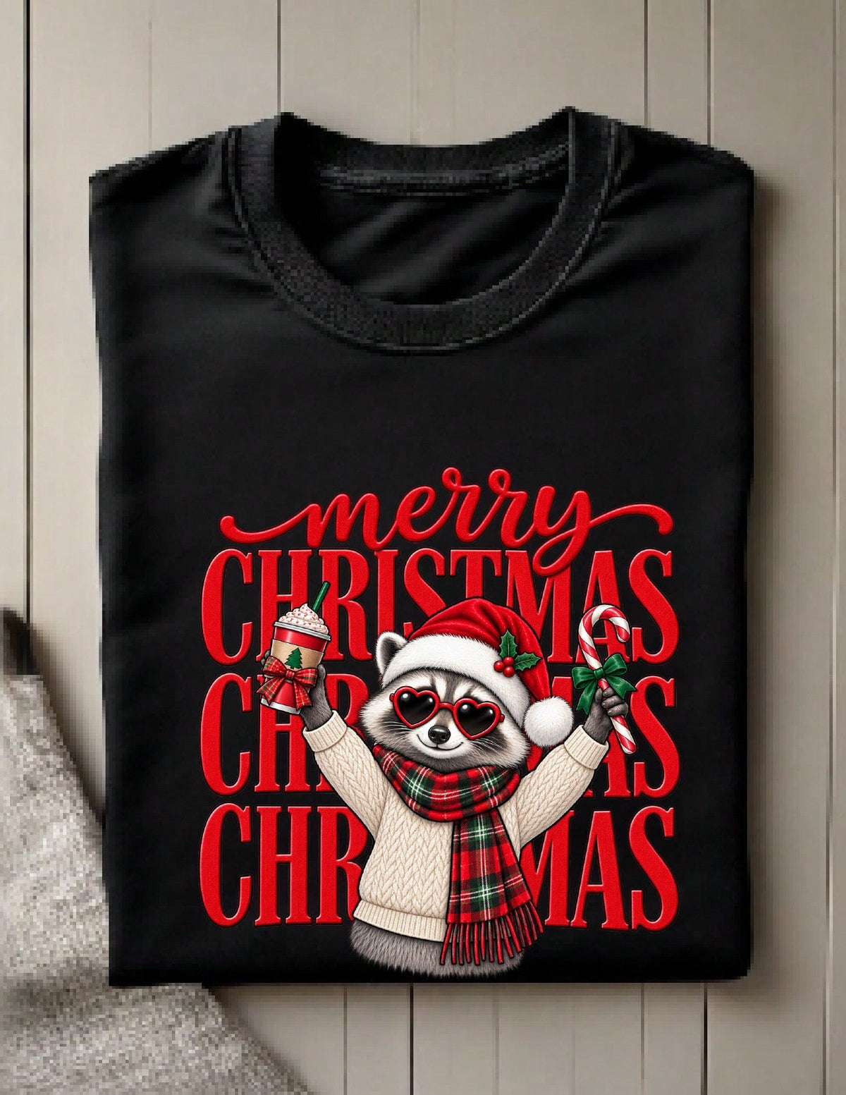 Merry Christmas Raccoon T-Shirt